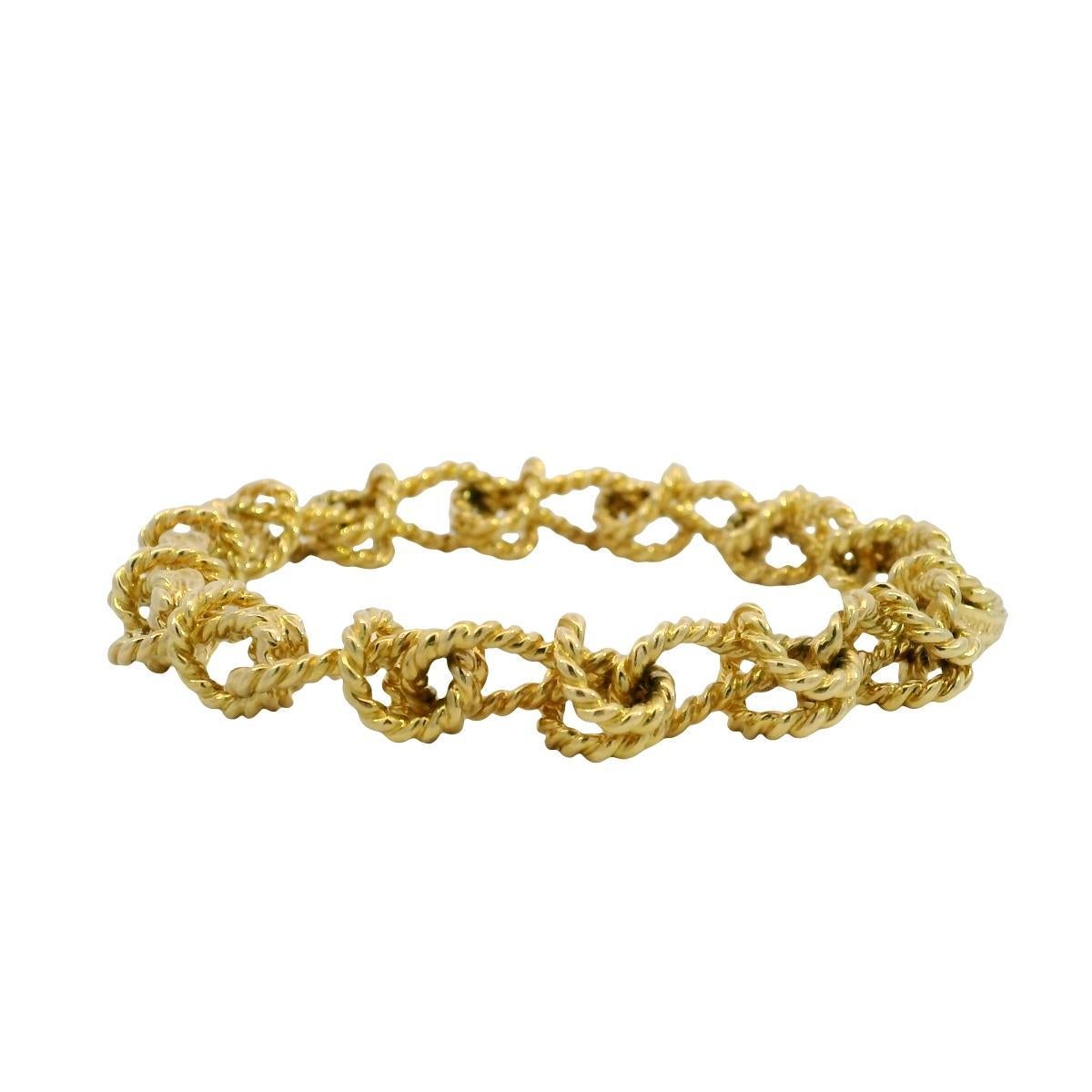 Bracciale Verdura con nodo a corda in oro giallo 18 carati Design/One In condizioni ottime in vendita a Fairfield, CT