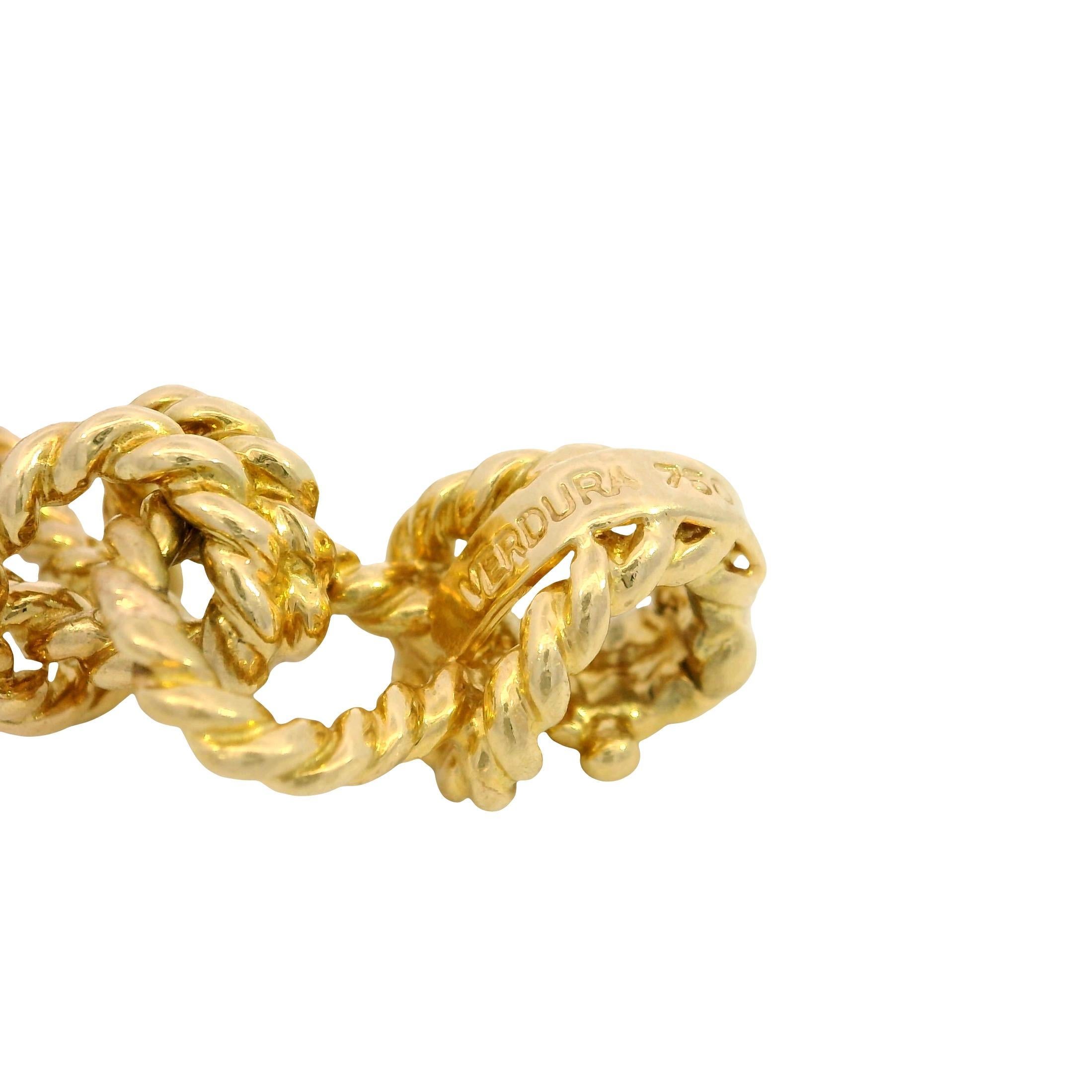 Bracciale Verdura con nodo a corda in oro giallo 18 carati Design/One in vendita 2