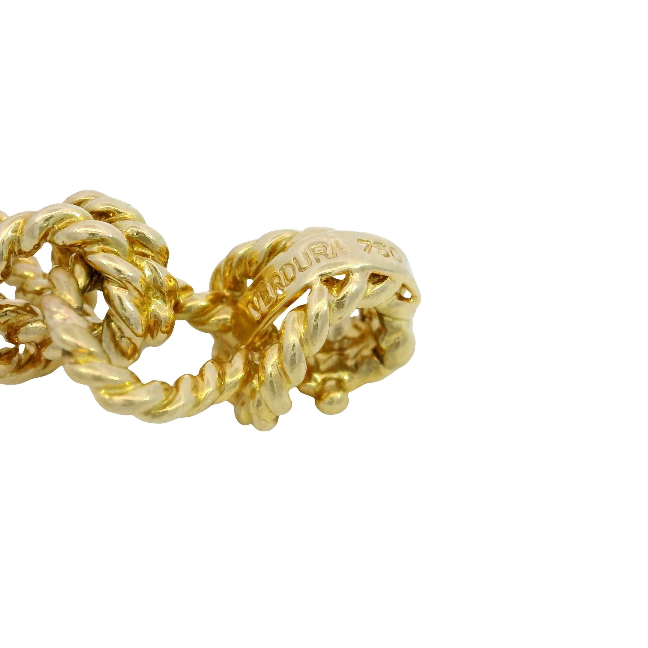 Bracciale Verdura con nodo a corda in oro giallo 18 carati Design/One in vendita 1