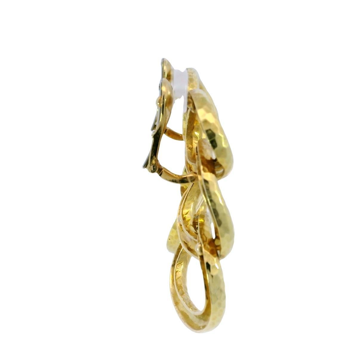 David Webb - Boucles d'oreilles en or jaune 18 carats à trois anneaux Pour femmes en vente