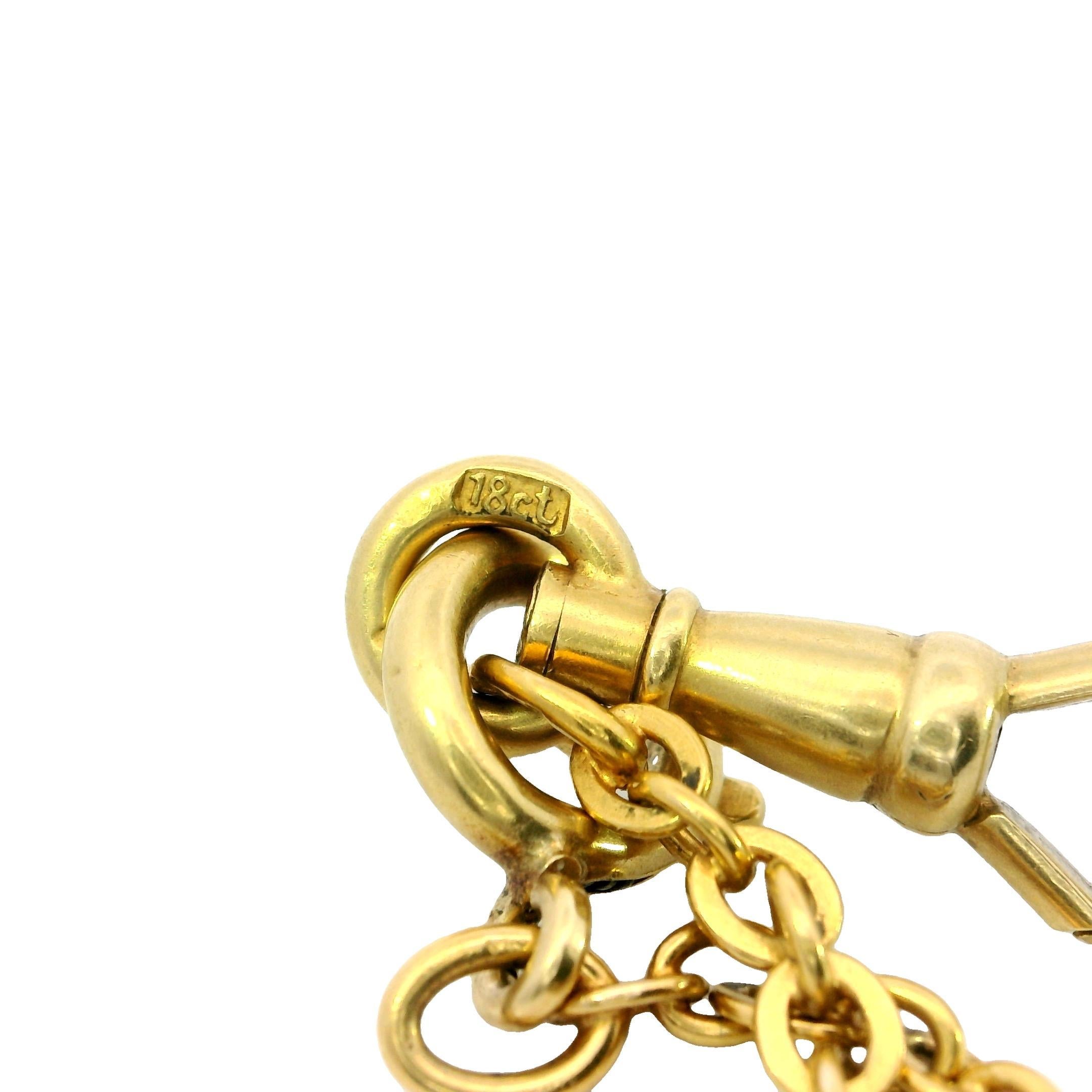 Chaîne longue Art Nouveau avec fermoir en or jaune 18K 60