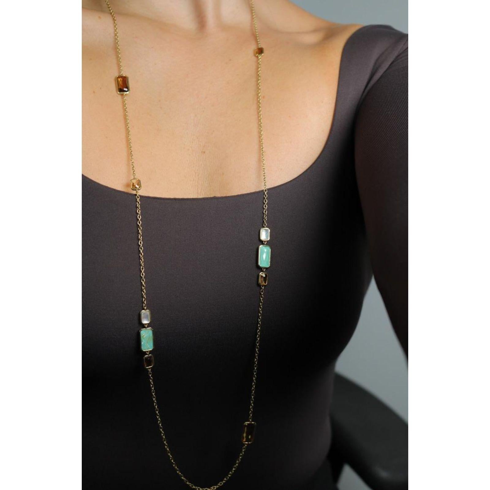 Moderne Ippolita Rock Candy Layered Necklace Or jaune 18K Longueur 40