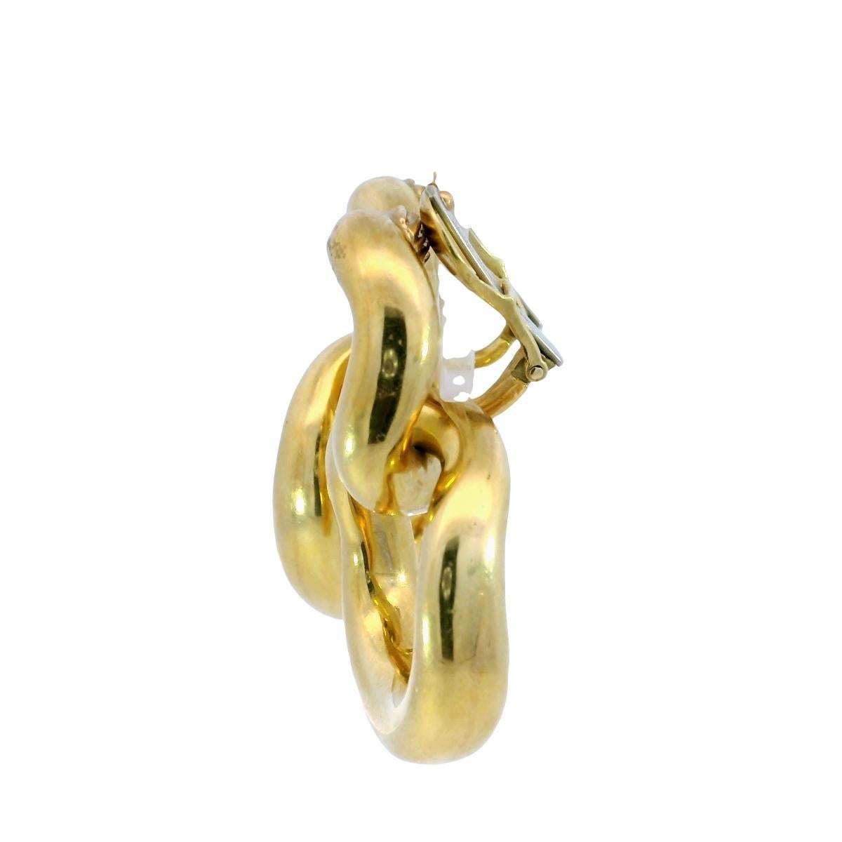 David Webb Boucles d'oreilles à pince double anneau en or jaune 18K Excellent état - En vente à Fairfield, CT