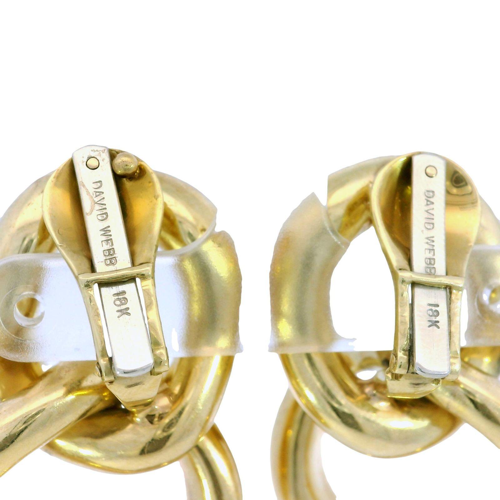 David Webb Boucles d'oreilles à pince double anneau en or jaune 18K en vente 3