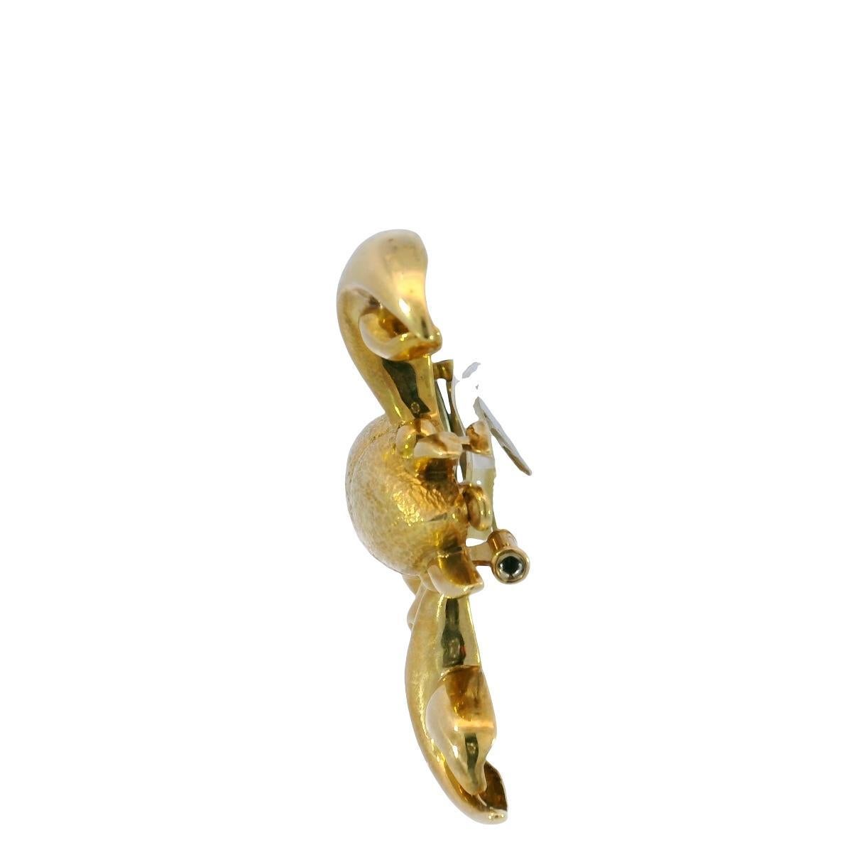 Andrew Clunn Broche pendentif Zodiac Scorpion en or jaune 18K Pour femmes en vente