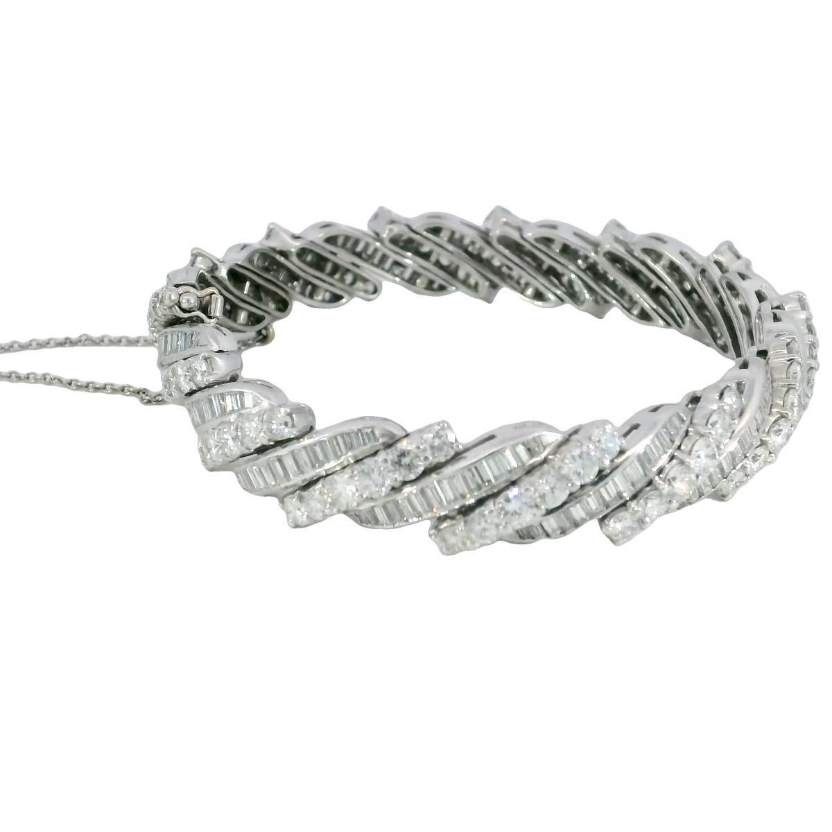 Bracciale in platino con diamanti a spirale Midcentury ~13,56ctw 'Barber Poll' Bracciale 6