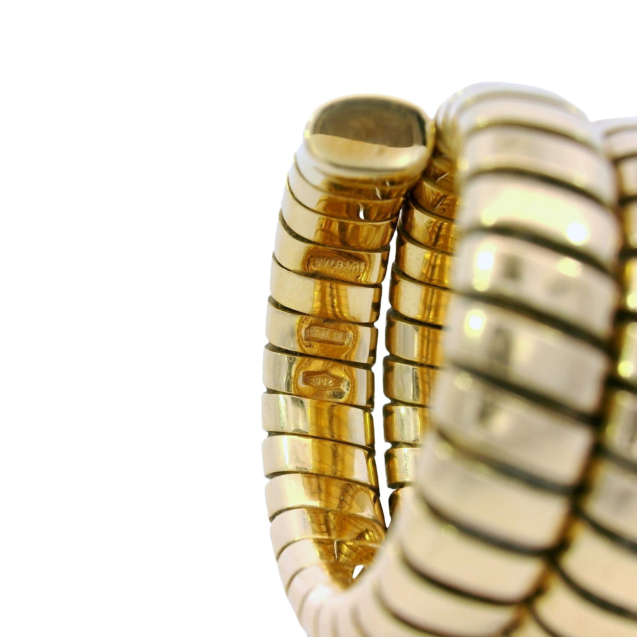 Bulgari Anello Serpente Tubogas in oro giallo 18 carati Misura 5-6 in vendita 1