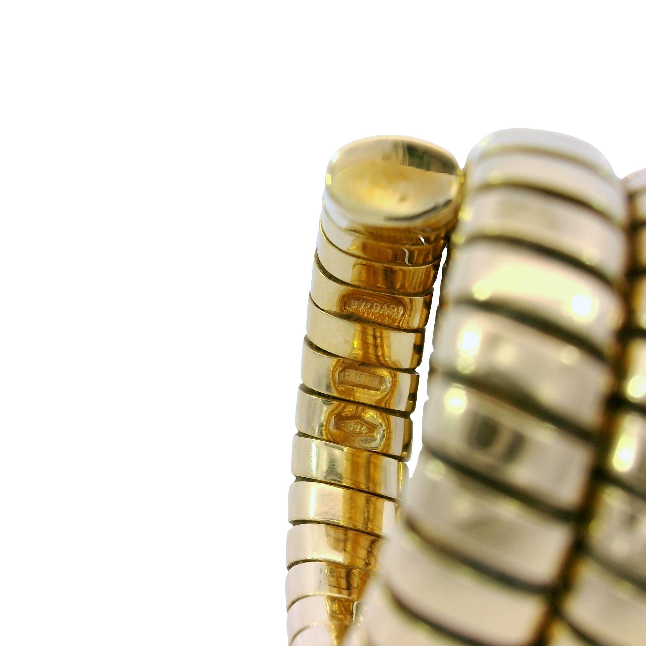 Bulgari Anello Serpente Tubogas in oro giallo 18 carati Misura 5-6 in vendita 2
