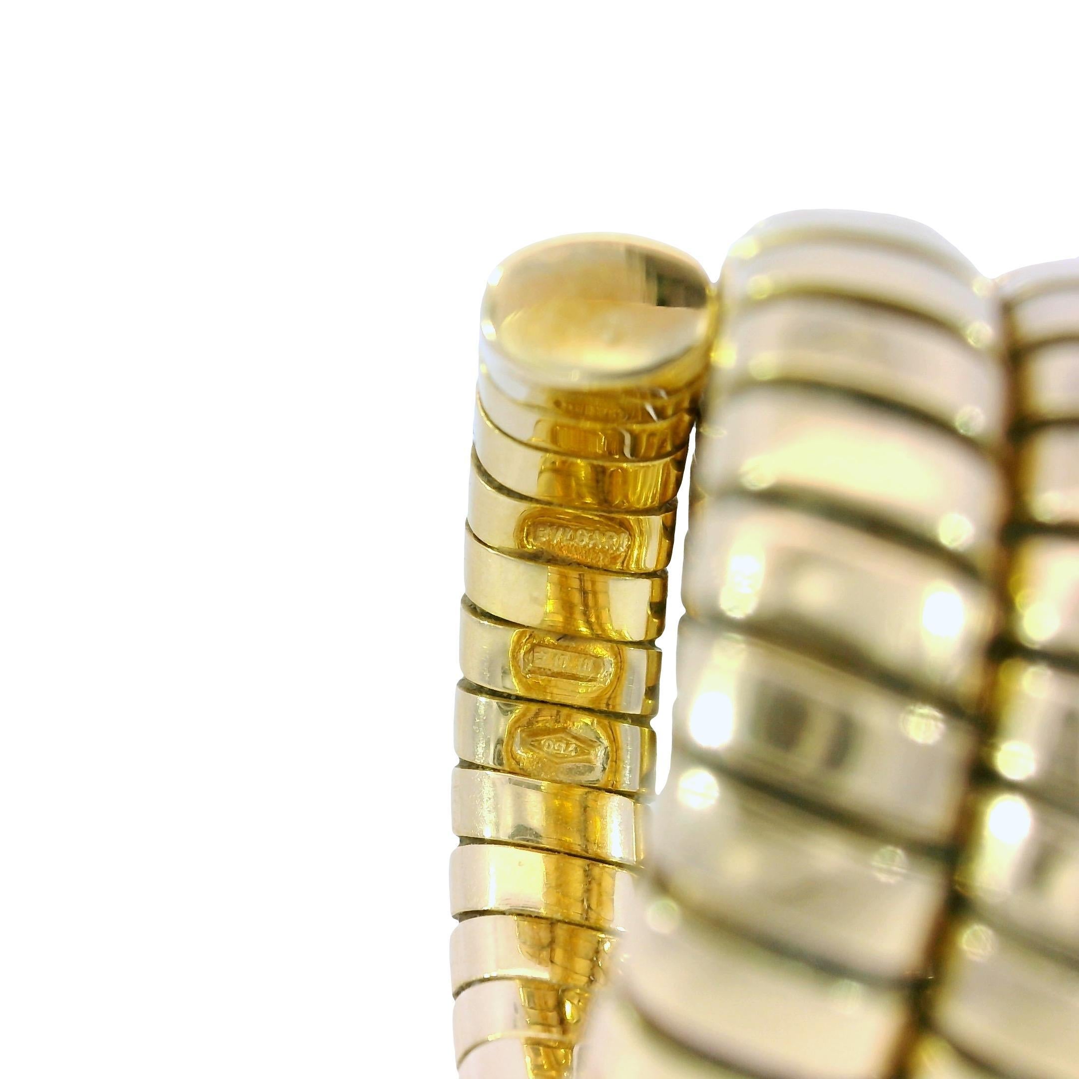 Bulgari Anello Serpente Tubogas in oro giallo 18 carati Misura 5-6 in vendita 3