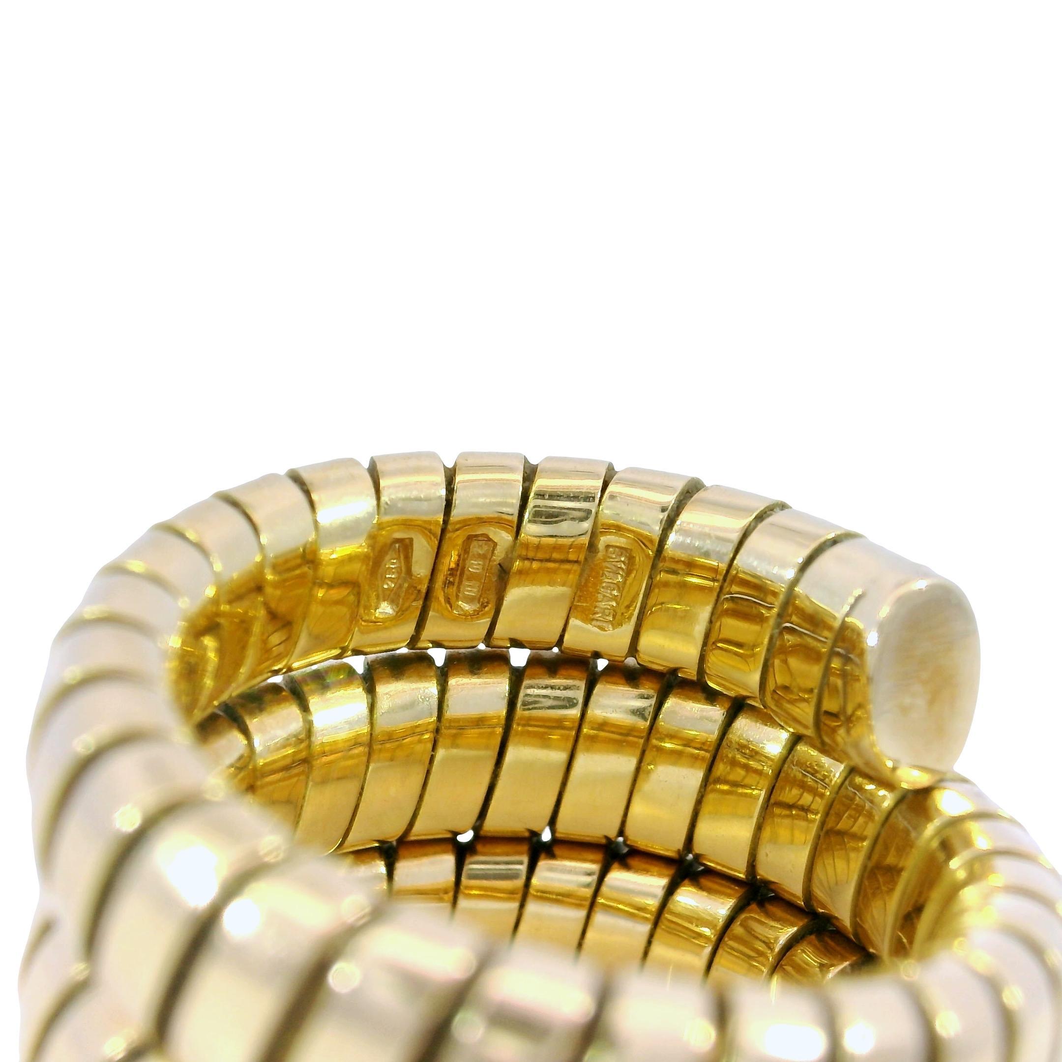 Bulgari Anello Serpente Tubogas in oro giallo 18 carati Misura 5-6 in vendita 4
