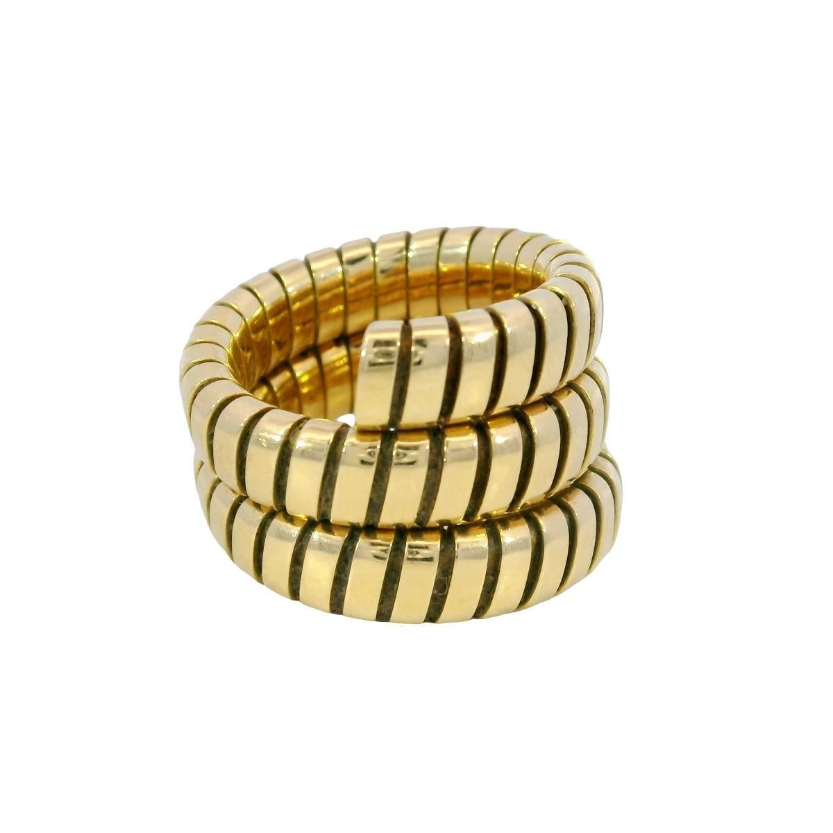 Bulgari Anello Serpente Tubogas in oro giallo 18 carati Misura 5-6 in vendita 7
