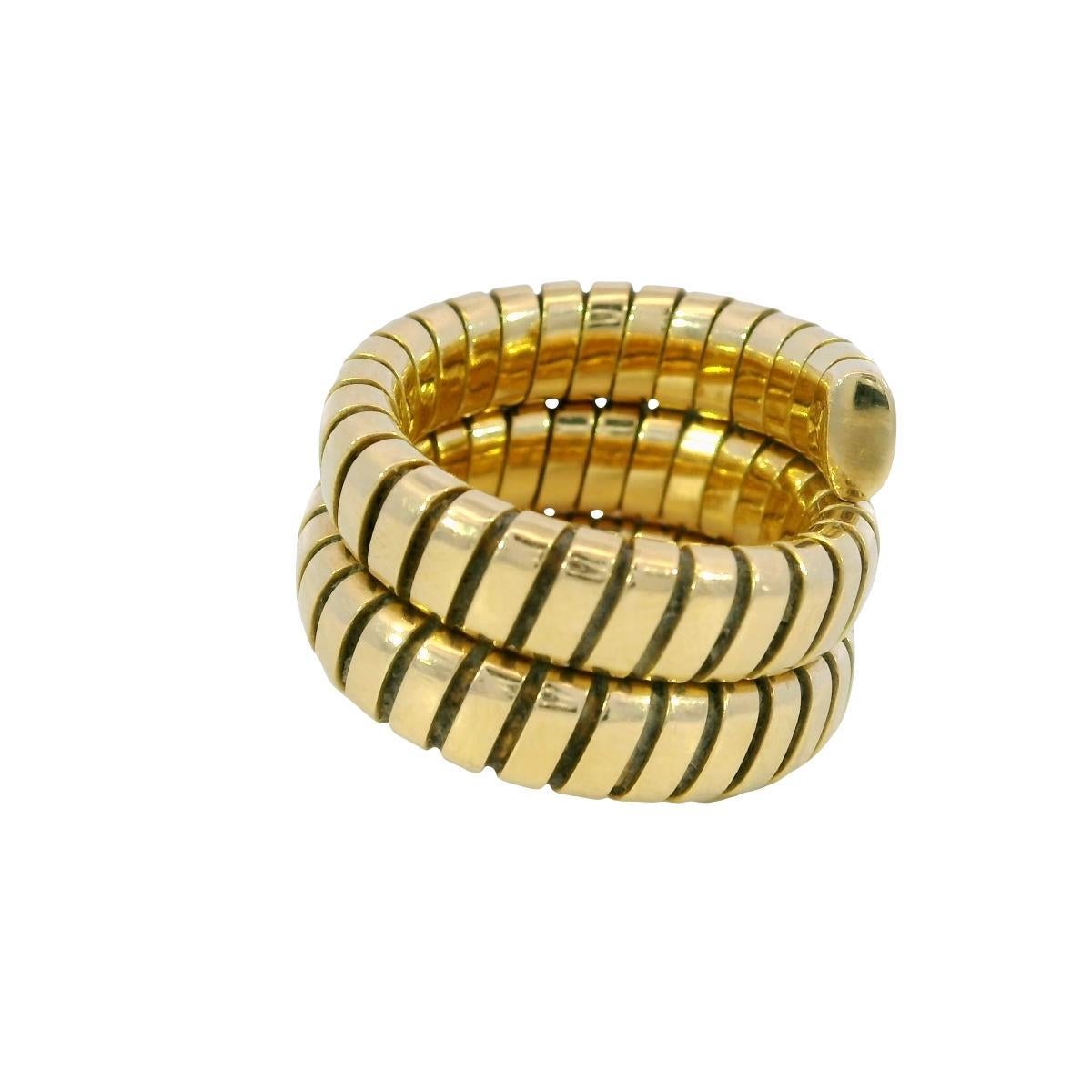 Bulgari Anello Serpente Tubogas in oro giallo 18 carati Misura 5-6 in vendita 6