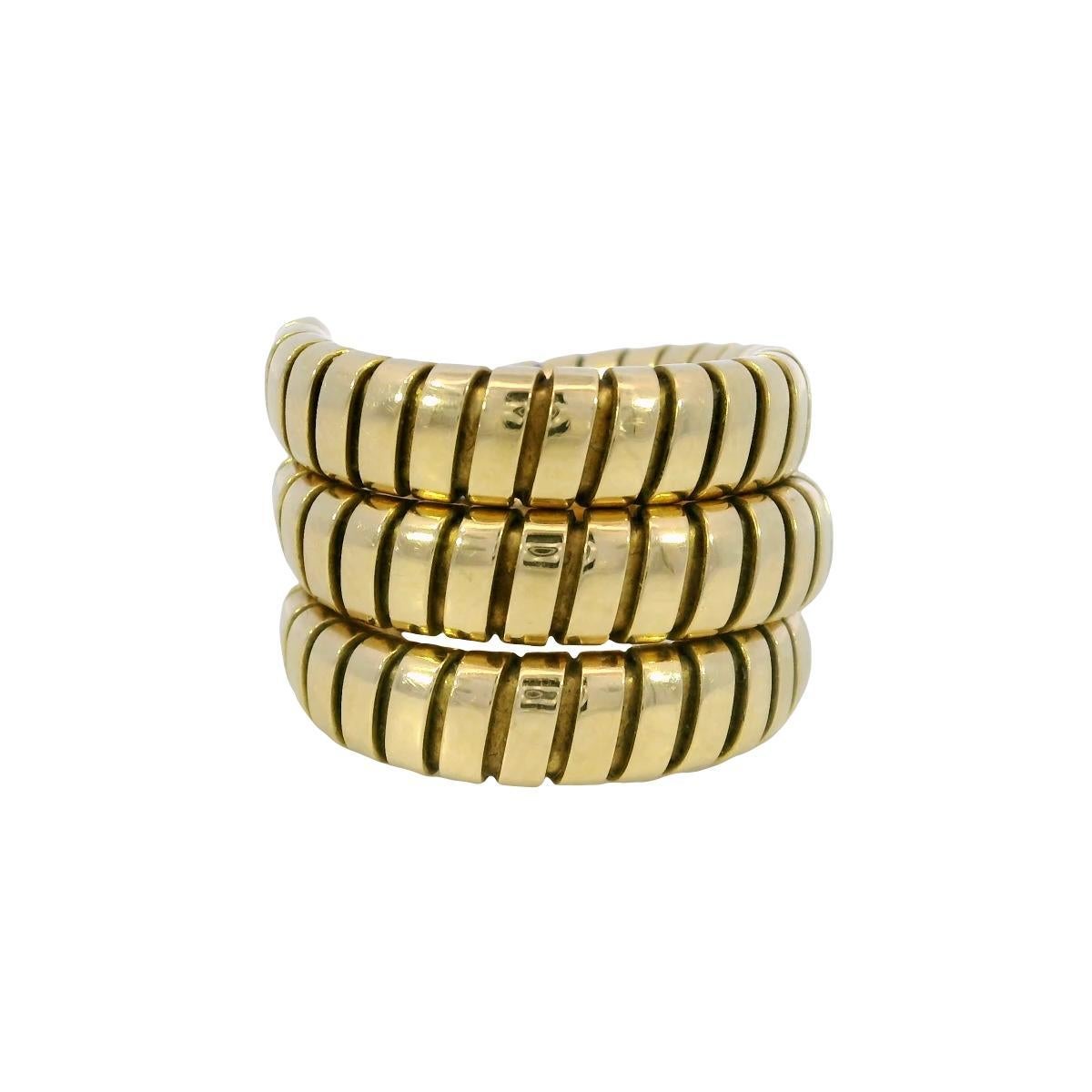 Bulgari Anello Serpente Tubogas in oro giallo 18 carati Misura 5-6 in vendita 8