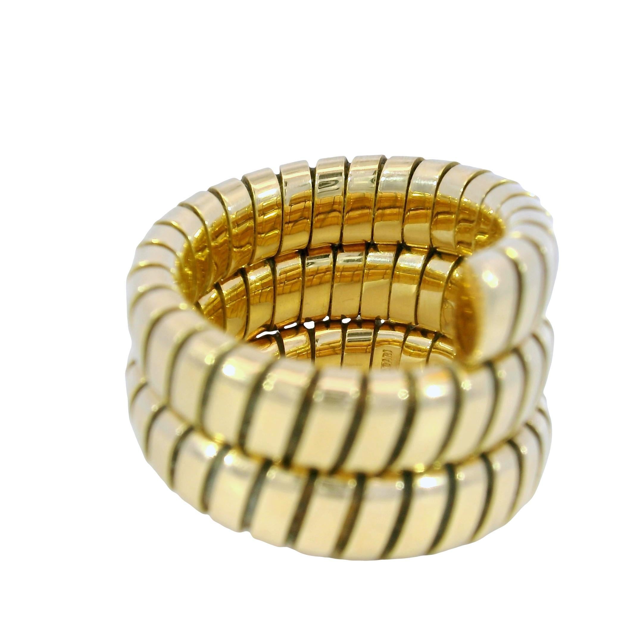 Bulgari Anello Serpente Tubogas in oro giallo 18 carati Misura 5-6 in vendita 5