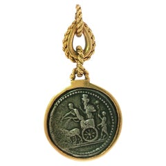 Hermès Paris 18K Pendant Ancient Coin Fob Yellow Gold