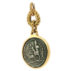 Hermès Paris 18K Pendant Ancient Coin Fob Yellow Gold