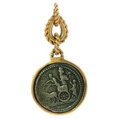 Hermès Paris 18K Pendant Ancient Coin Fob Yellow Gold