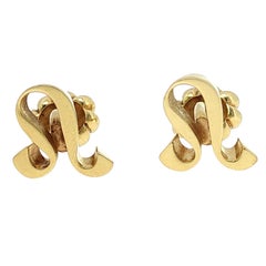 Cartier Leo Zodiac Manschettenknöpfe, Vintage, 18 Karat Gelbgold