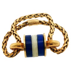 Hermes Paris Vintage-Ring, bewegliches, zeitgenössisches Design, 18 Karat Gelbgold