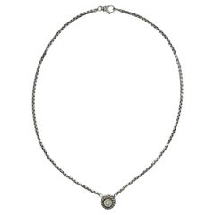 David Yurman Diamond Pendant Necklace in Sterling Silver & 18K Yellow Gold