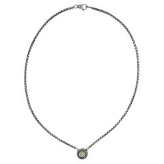 David Yurman Diamond Pendant Necklace in Sterling Silver & 18K Yellow Gold
