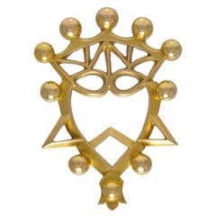 Victorian Gold Luckenbooth Brooch