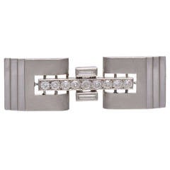 Tiffany 
Co. Paris Early Art Deco Diamond Platinum Brooch