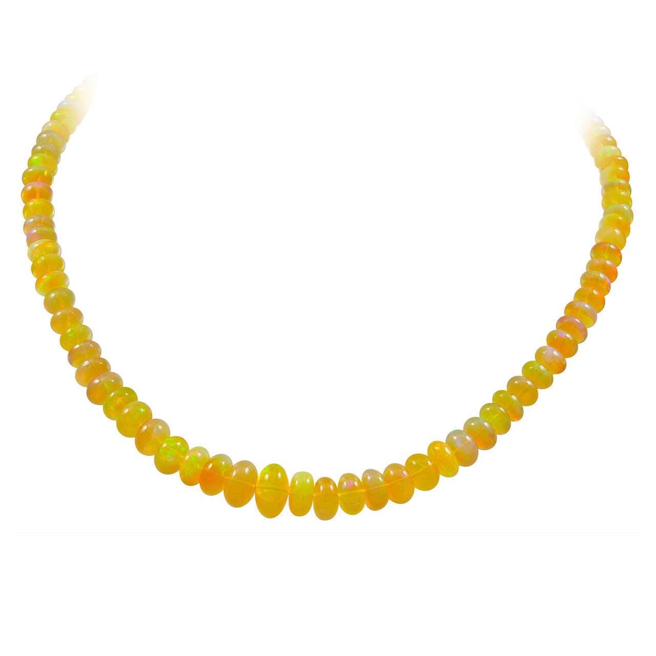 Luminous Strand of Ethiopian Opal Beads