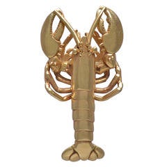 Retro Gold Lobster Brooch
