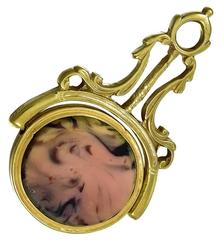 Antique Georgian Slag Glass Gold Fob Seal Pendant