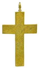Antique Cabochon Garnet and Gold Cross