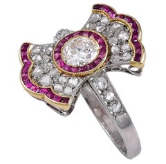 Antique French Edwardian Ruby Diamond Ring