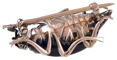 Antique Gold and Gem Set Beetle Brooch