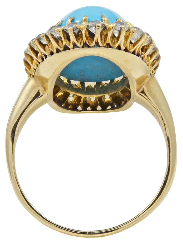 Ein Türkis- und Diamantring mit attraktiven Proportionen Damen