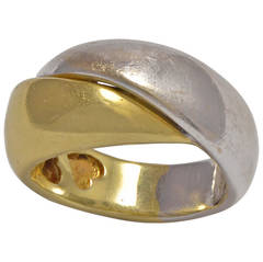 Two Colour Gold Twist Wedding Ring