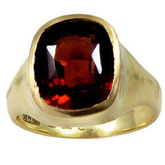 A Mandarin Garnet Signet Ring