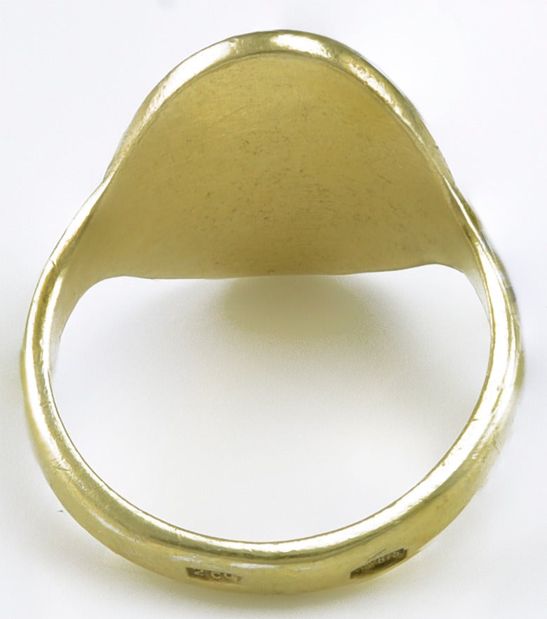 Women's or Men's A Russian Gold and Black Enamel Ring