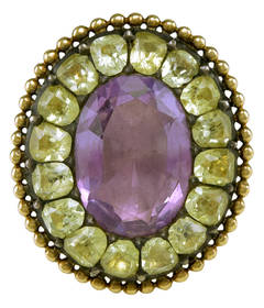 Antique Portuguese Chrysoberyl Amethyst Gold Ring