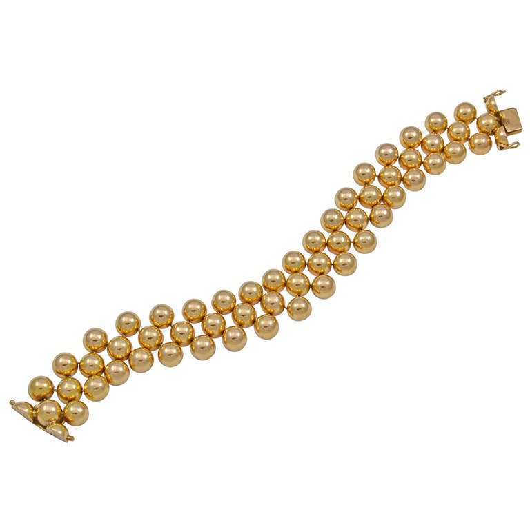 An Attractive Gold Bead Bracelet For Sale