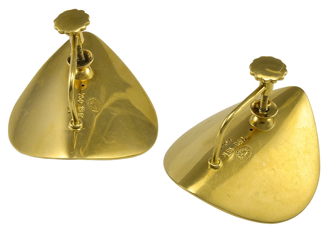 Gold Earrings by Georg Jensen In Good Condition For Sale In London, GB