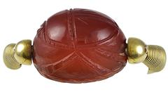 Antique Etruscan Revival Carnelian Gold Scarab Ring