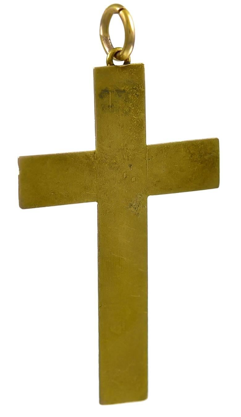 The front is overlaid with what look like small Gold nuggets and the reverse is plain.
As the Cross came in an antique box with a 19th century South African jewellers name in the lid, it is possible that the Gold on this Cross was some of the