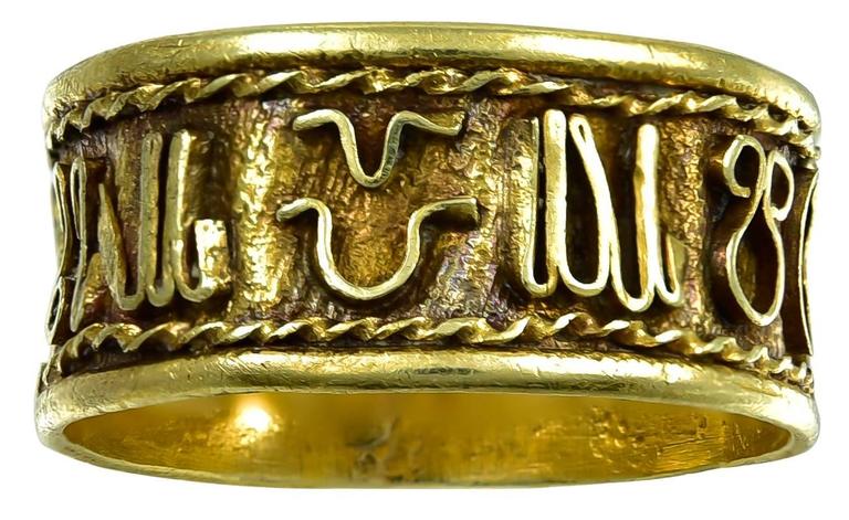 Antique English Georgian Gold Zodiac Ring  at 1stdibs