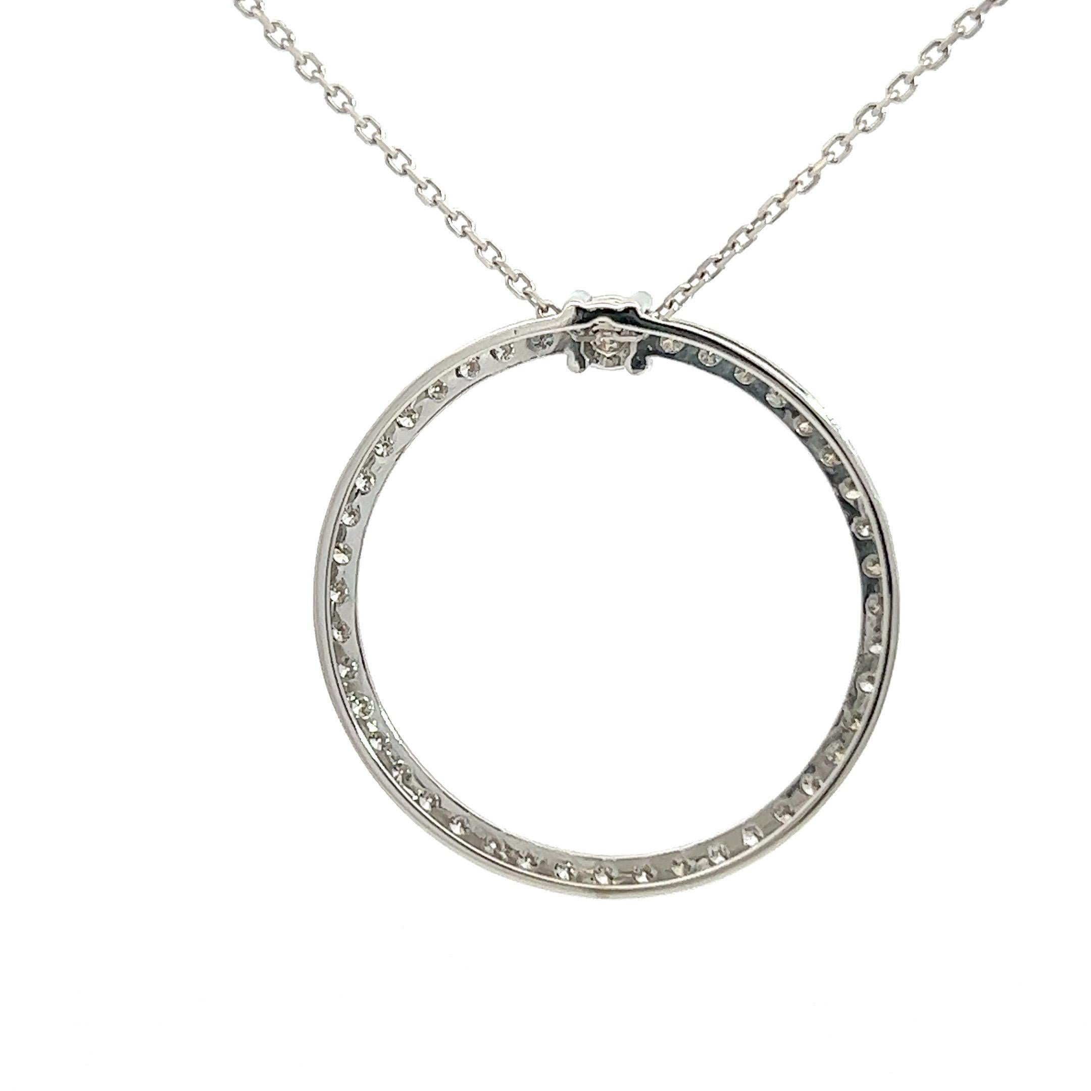Kreis der Liebe Diamant-Anhänger mit 0,25 Karat Diamant auf der Oberseite, 14 Karat Weißgold im Angebot 2