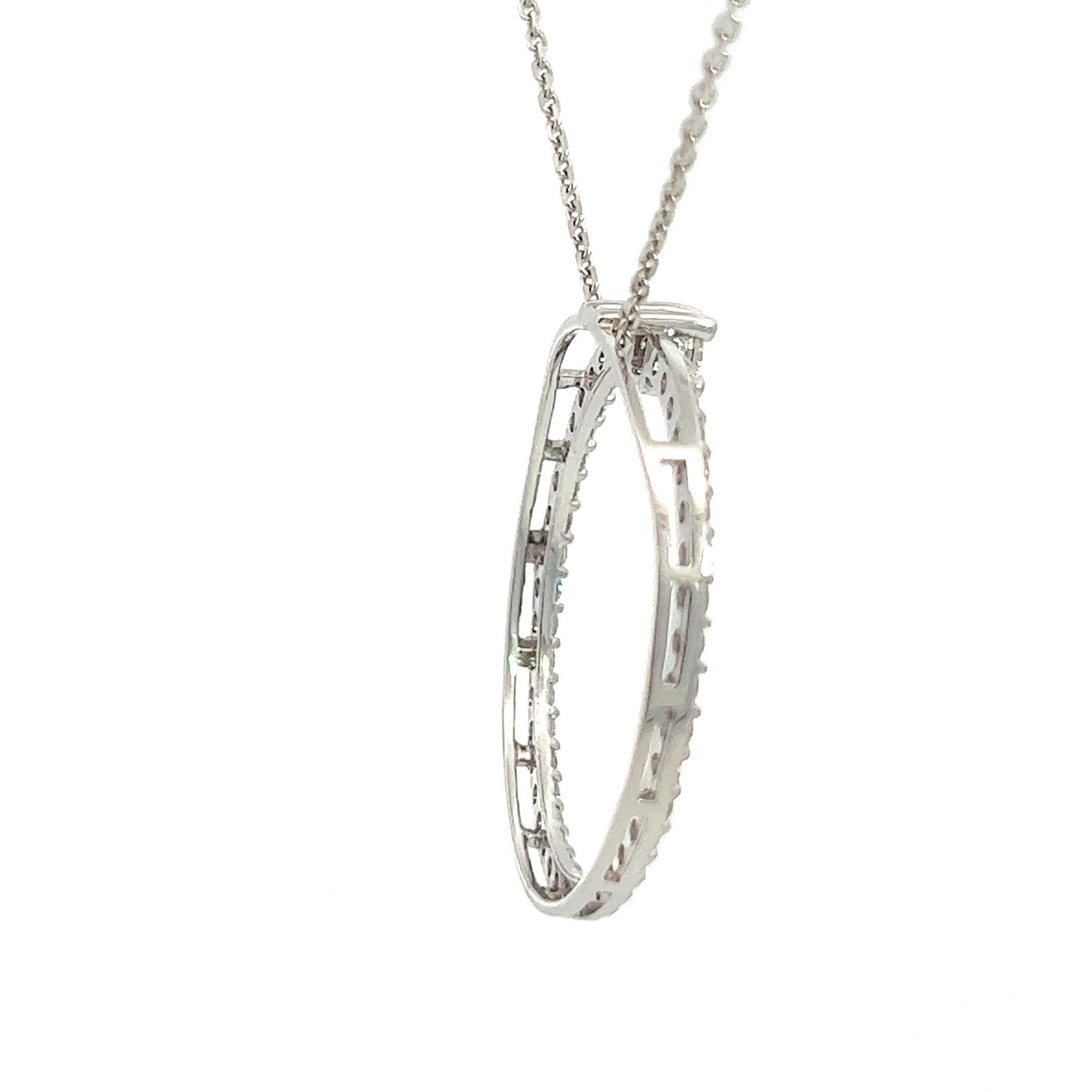 Kreis der Liebe Diamant-Anhänger mit 0,25 Karat Diamant auf der Oberseite, 14 Karat Weißgold im Angebot 3