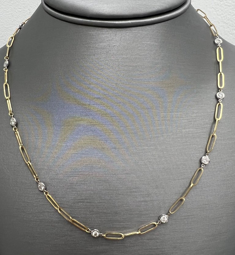 Women's 5/8in 14k Yellow Gold Diamond Cross Pendant 1.5mm Rope Necklace, 24 