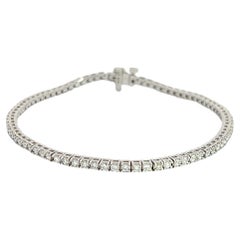 Bracelet tennis en or blanc 14 carats avec diamants naturels pleine taille G/H Vs/Si1 - 2 carats