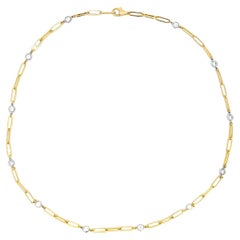 Diamant By The Yards Halskette aus 14k zweifarbigem Gold mit Diamanten - Natur - Papier-Clip Kette