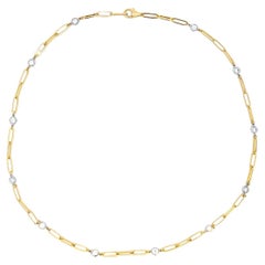 Diamanten by the Yard Halskette aus 14k Gold mit Papierklammerkette Natürliche Diamanten