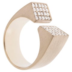 Dina Kamal, Twin Peaks Pinky Ring, 18k Beige Gold with Natural White Diamonds